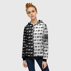 Толстовка на молнии женская Off-White: Black & White, цвет: 3D-черный — фото 2