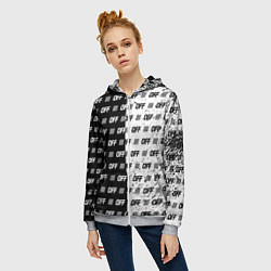Толстовка на молнии женская Off-White: Black & White, цвет: 3D-меланж — фото 2