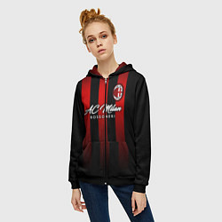 Толстовка на молнии женская AC Milan, цвет: 3D-черный — фото 2