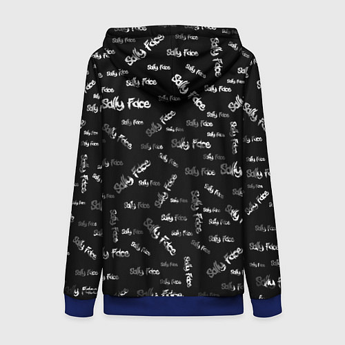 Женская толстовка на молнии Sally Face: Black Pattern / 3D-Синий – фото 2