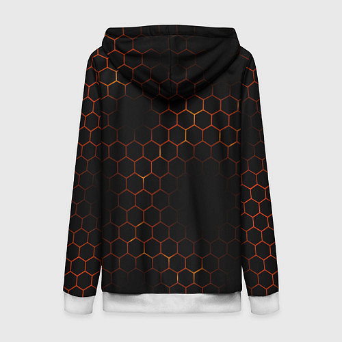Женская толстовка на молнии Apex Legends: Orange Carbon / 3D-Белый – фото 2