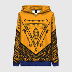 Женская толстовка на молнии Native American: Yellow Style