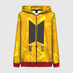 Толстовка на молнии женская BTS: Yellow Style, цвет: 3D-красный