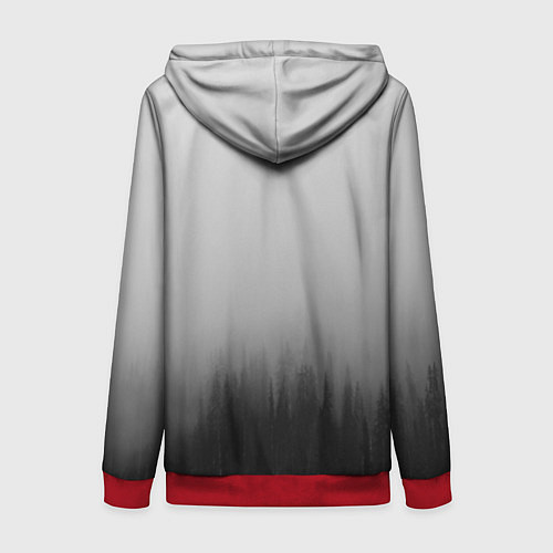 Женская толстовка на молнии Death Stranding Лес / 3D-Красный – фото 2