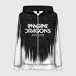 Толстовка на молнии женская IMAGINE DRAGONS, цвет: 3D-белый