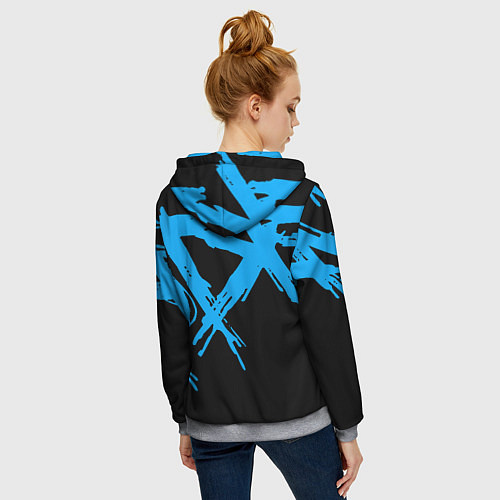 Женская толстовка на молнии Сектор Газа / 3D-Меланж – фото 4