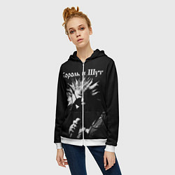 Толстовка на молнии женская Король и Шут Анархия спина, цвет: 3D-белый — фото 2