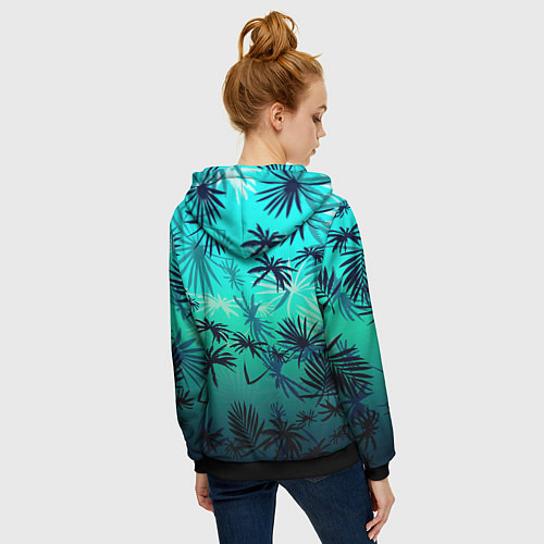 Женская толстовка на молнии GTA пальмы / 3D-Черный – фото 4