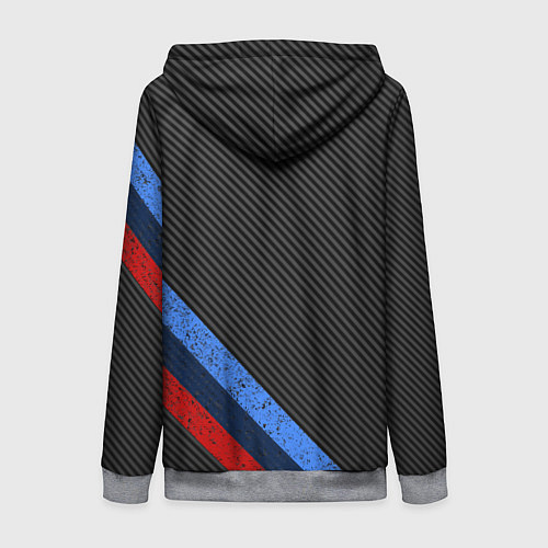 Женская толстовка на молнии BMW КАРБОН / 3D-Меланж – фото 2