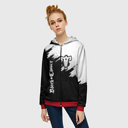 Толстовка на молнии женская ЧЁРНЫЙ КЛЕВЕР, цвет: 3D-красный — фото 2