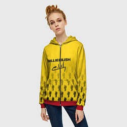 Толстовка на молнии женская Billie Eilish: Yellow Autograph, цвет: 3D-красный — фото 2