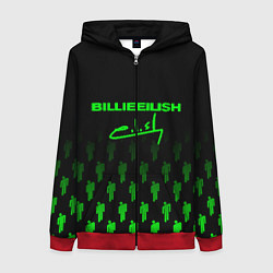 Толстовка на молнии женская Billie Eilish: Green & Black Autograph, цвет: 3D-красный