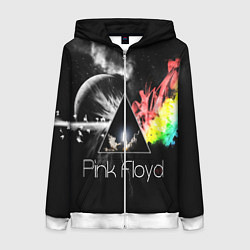Толстовка на молнии женская PINK FLOYD, цвет: 3D-белый