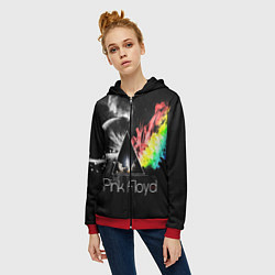 Толстовка на молнии женская PINK FLOYD, цвет: 3D-красный — фото 2