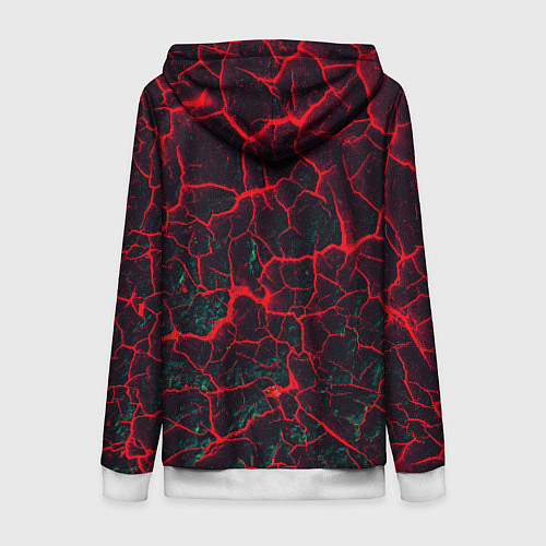 Женская толстовка на молнии Молнии красные абстрактные / 3D-Белый – фото 2