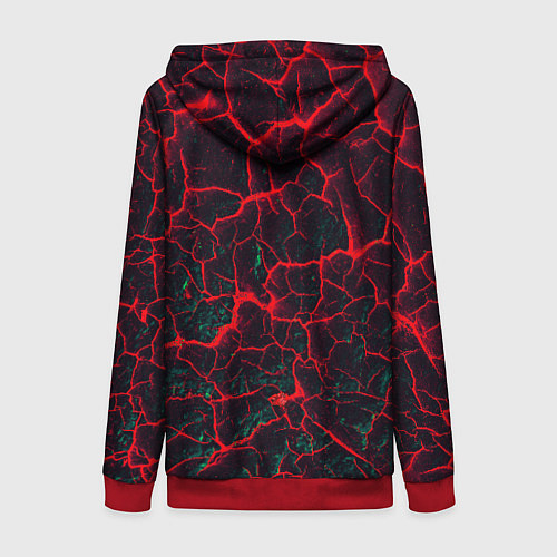 Женская толстовка на молнии Молнии красные абстрактные / 3D-Красный – фото 2
