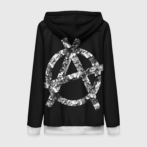 Женская толстовка на молнии Князь Анархия спина / 3D-Белый – фото 2