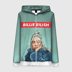 Толстовка на молнии женская Billie Eilish, цвет: 3D-белый