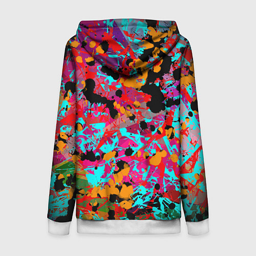 Женская толстовка на молнии Руки Вверх / 3D-Белый – фото 2