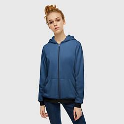 Толстовка на молнии женская 19-4052 Classic Blue, цвет: 3D-черный — фото 2