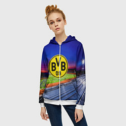 Толстовка на молнии женская FC Borussia, цвет: 3D-белый — фото 2