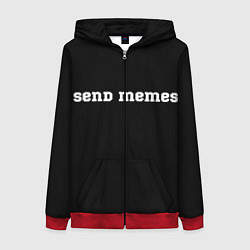 Толстовка на молнии женская Send Memes, цвет: 3D-красный