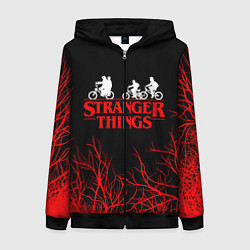 Толстовка на молнии женская STRANGER THINGS, цвет: 3D-черный