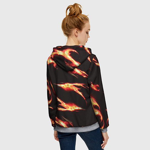 Женская толстовка на молнии KIMETSU NO YAIBA / 3D-Меланж – фото 4