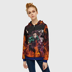 Толстовка на молнии женская KIMETSU NO YAIBA, цвет: 3D-синий — фото 2