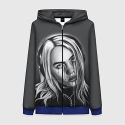 Толстовка на молнии женская BILLIE EILISH, цвет: 3D-синий