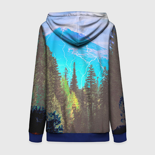 Женская толстовка на молнии Счастье не за горами / 3D-Синий – фото 2