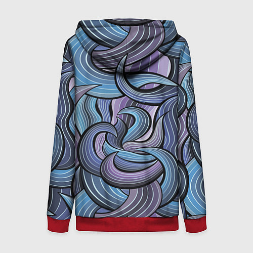 Женская толстовка на молнии Абстрактные краски / 3D-Красный – фото 2