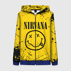 Толстовка на молнии женская NIRVANA, цвет: 3D-синий