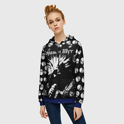 Толстовка на молнии женская Король и Шут Анархия, цвет: 3D-синий — фото 2
