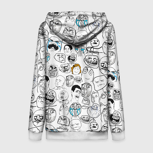 Женская толстовка на молнии МЕМЫ / 3D-Белый – фото 2