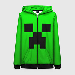 Толстовка на молнии женская MINECRAFT, цвет: 3D-черный