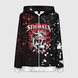 Толстовка на молнии женская Stigmata, цвет: 3D-белый