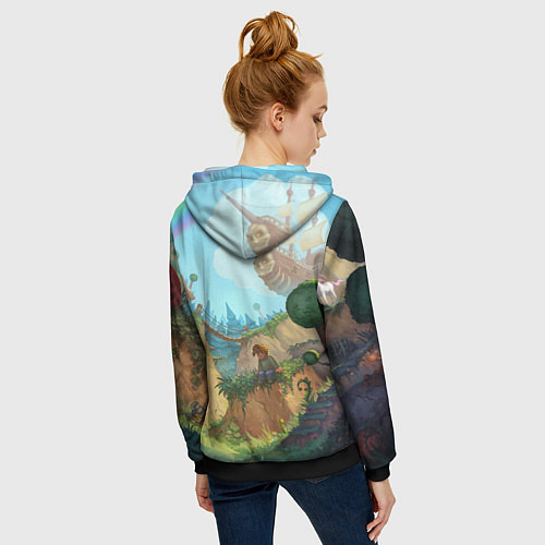 Женская толстовка на молнии Terraria / 3D-Черный – фото 4