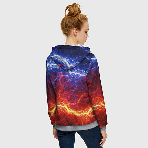 Женская толстовка на молнии Лёд и огонь / 3D-Меланж – фото 4