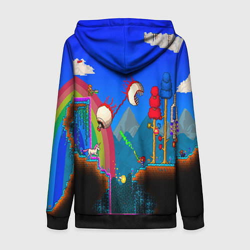 Женская толстовка на молнии TERRARIA GAME / 3D-Черный – фото 2