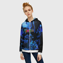 Толстовка на молнии женская Terraria, цвет: 3D-белый — фото 2