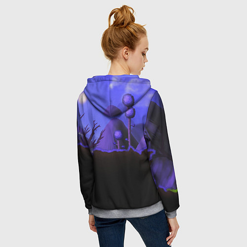 Женская толстовка на молнии TERRARIA / 3D-Меланж – фото 4
