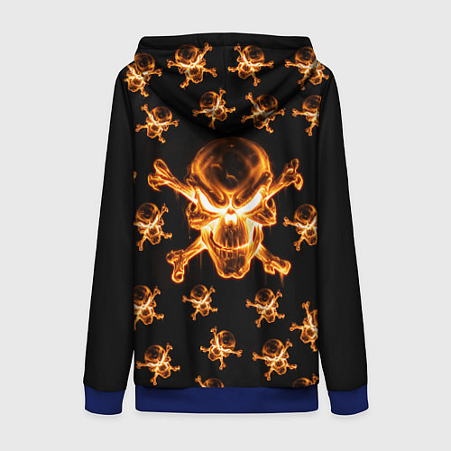Женская толстовка на молнии Черепа / 3D-Синий – фото 2