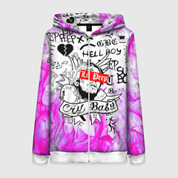 Толстовка на молнии женская LIL PEEP, цвет: 3D-белый