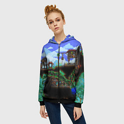 Толстовка на молнии женская TERRARIA EXCLUSIVE, цвет: 3D-черный — фото 2
