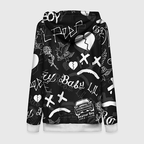 Женская толстовка на молнии LIL PEEP / 3D-Белый – фото 2