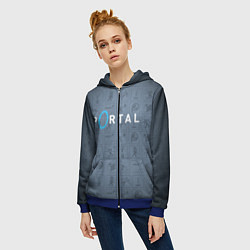 Толстовка на молнии женская PORTAL, цвет: 3D-синий — фото 2