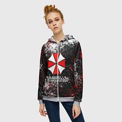 Толстовка на молнии женская UMBRELLA CORP, цвет: 3D-меланж — фото 2