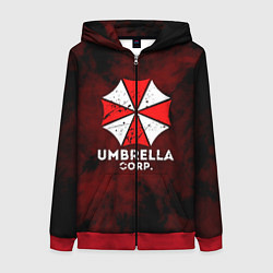 Толстовка на молнии женская UMBRELLA CORP, цвет: 3D-красный