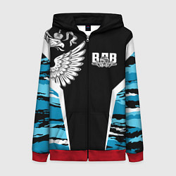 Толстовка на молнии женская Камуфляж ВДВ, цвет: 3D-красный